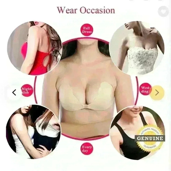 Strapless Sticky Invisible Push Up Bra Cup B Tan - Picture 6 of 6